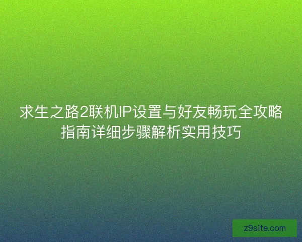 求生之路2联机IP设置与好友畅玩全攻略指南详细步骤解析实用技巧