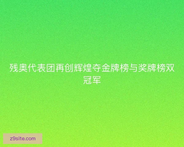 残奥代表团再创辉煌夺金牌榜与奖牌榜双冠军