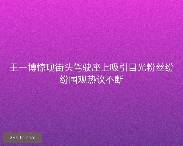 王一博惊现街头驾驶座上吸引目光粉丝纷纷围观热议不断