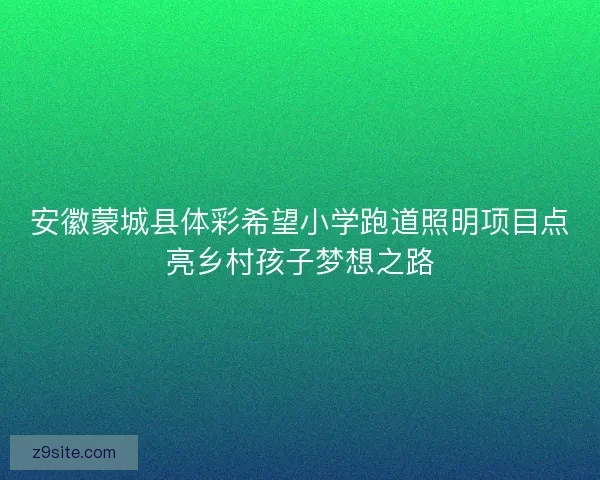 安徽蒙城县体彩希望小学跑道照明项目点亮乡村孩子梦想之路